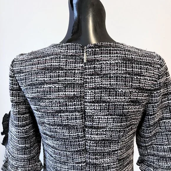 NEW! Karl Lagerfeld Paris Ruffle Pearl Trim Sleeve Dress- Size 4 - Picture 6 of 13